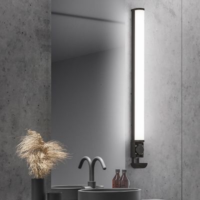 Černé nástěnné světlo do koupelny moderní, Bernou, 16W, LED 3000 K, IP44