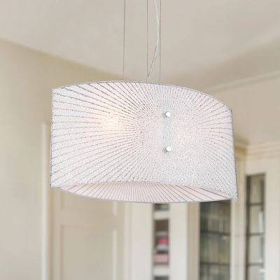 Chromové závěsné světlo nad jídelní stůl kovové, Quinten