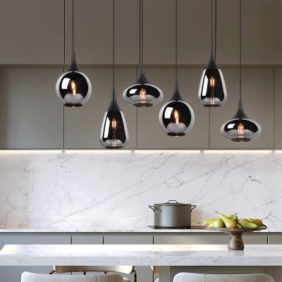 Černé závěsné světlo nad jídelní stůl designové, Sybren