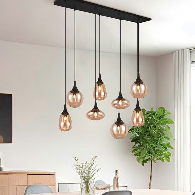 Jantarové závěsné světlo nad jídelní stůl designové, Sybren