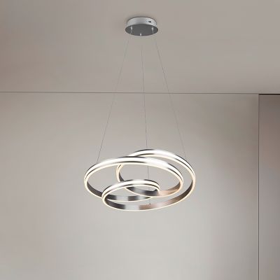 Niklové závěsné světlo nad jídelní stůl moderní, Elyse, 60W, LED white switch