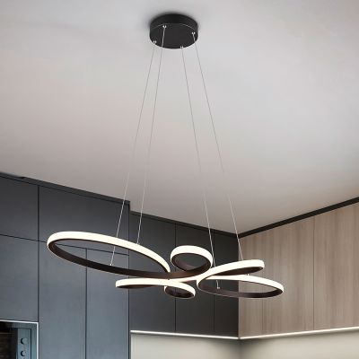 Černé závěsné světlo designové, Vikash, 32W, LED 3000 K, s 3stupňovým stmíváním