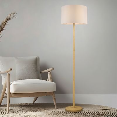 Dřevěná stojací lampa moderní, Caya, s vypínačem