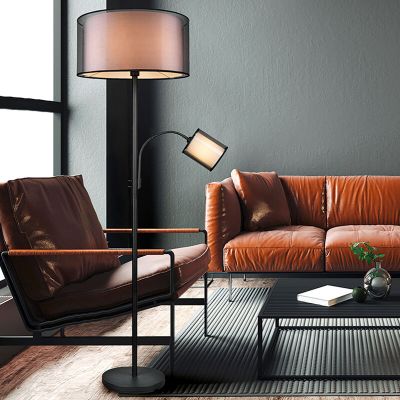 Antracitá stojací čtecí lampa moderní, Mirle