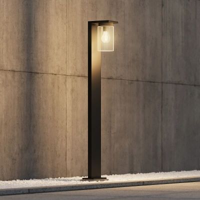 Černá venkovní lampa stojací se soumrakovým čidlem moderní, Yves, IP44
