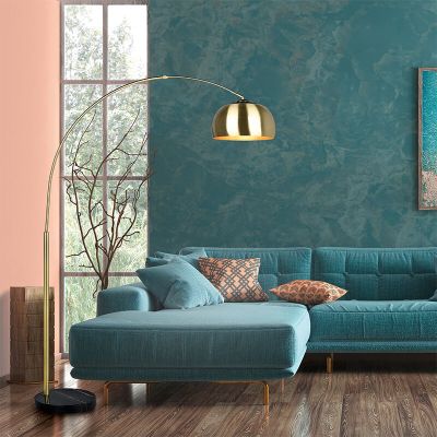 Mosazná oblouková lampa moderní, Myrthe, s vypínačem