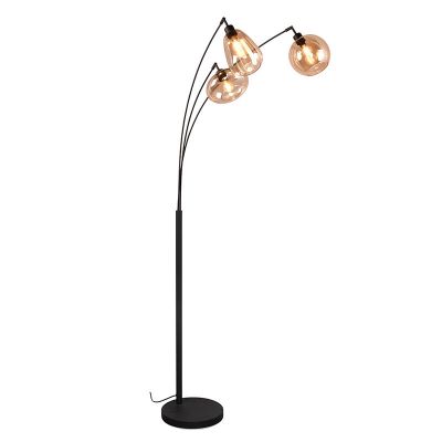 Jantarová stojací lampa designová, Sybren, s vypínačem