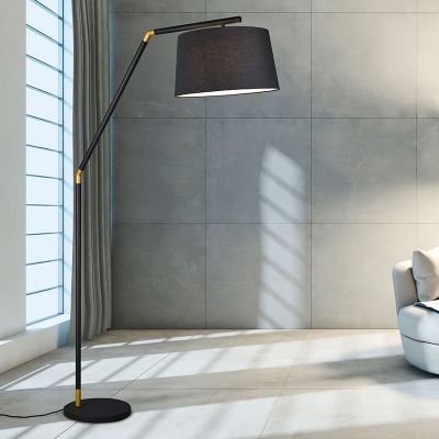 Černá oblouková lampa moderní, Lendy, s vypínačem