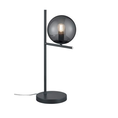 Antracitá stolní lampa moderní, Silkis, s vypínačem