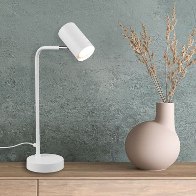 Bílá stolní lampa moderní, Kaso, s vypínačem