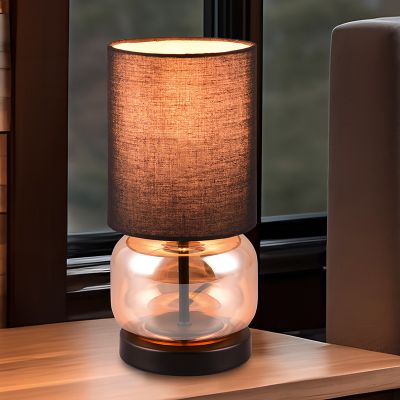 Černá stolní lampa retro, Vita, s vypínačem
