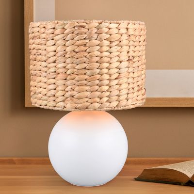 Hnědá stolní lampa rustikální, Minouk, s vypínačem