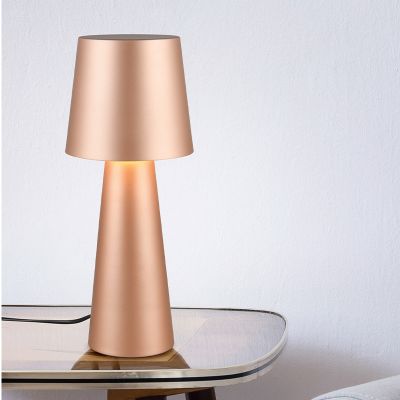 Hnědá stolní lampa moderní, Lillyam, s vypínačem