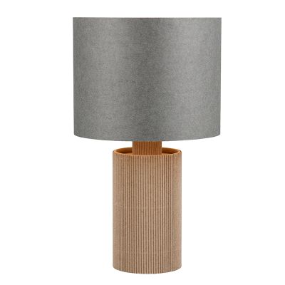 Bambusová stolní lampa šedá, Stach, s vypínačem