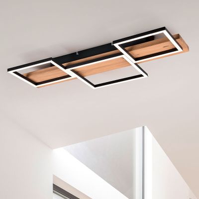 Hnědé stropní světlo moderní, Justian, 30W, LED 3000 K, s 3stupňovým stmíváním