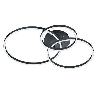 Černé stropní světlo moderní, Elze, 28W, LED RGBW, s dálkovým ovládáním