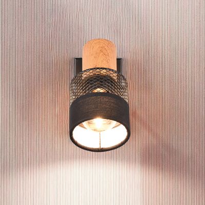 Černé nástěnné bodové světlo retro, Solmaz