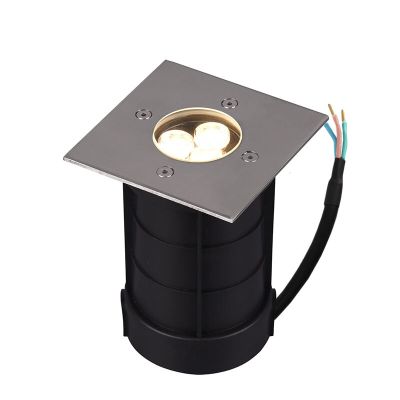 Niklové nájezdové svítidlo moderní, Jabari, 3W, LED 3000 K, IP65