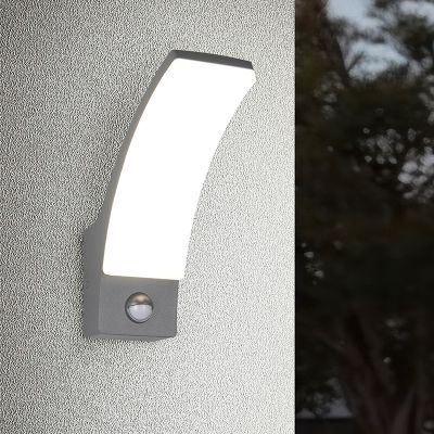Antracité venkovní nástěnné světlo se senzorem pohybu moderní, Popke, 12,5W, LED 4000 K, IP44