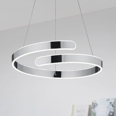 Chromové závěsné světlo designové, Resy, 37W, LED 4000 K, s 3stupňovým stmíváním
