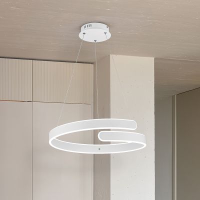 Bílé závěsné světlo designové, Resy, 37W, LED 4000 K, s 3stupňovým stmíváním