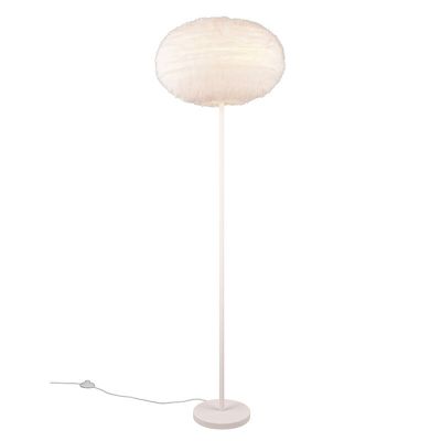 Béžová stojací lampa látková, Vijay, s vypínačem