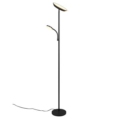 Černá stojací lampa moderní, Shahid, 17W, LED nastavitelný od teplé po studenou bílou, s dotykovým stmívačem