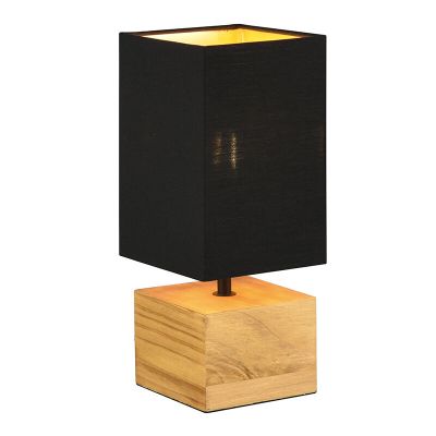 Hnědá stolní lampa dřevěná, Job, s vypínačem