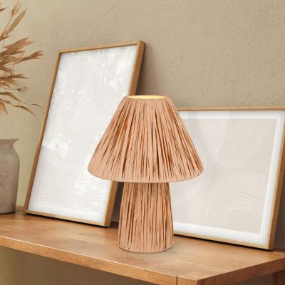 Papírová stolní lampa hnědá, Nurten, s vypínačem
