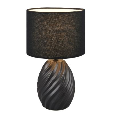 Černá stolní lampa retro, Roeland, s vypínačem