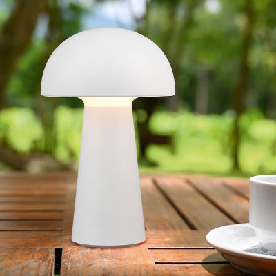 Bílá venkovní stolní lampa moderní, Rachelle, 2W, LED 3000 K, IP44, s vypínačem