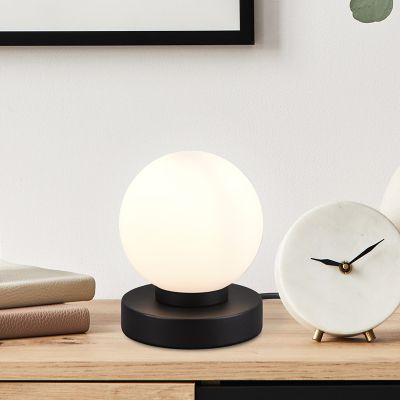 Černá stolní lampa kovová, Serdal, s vypínačem