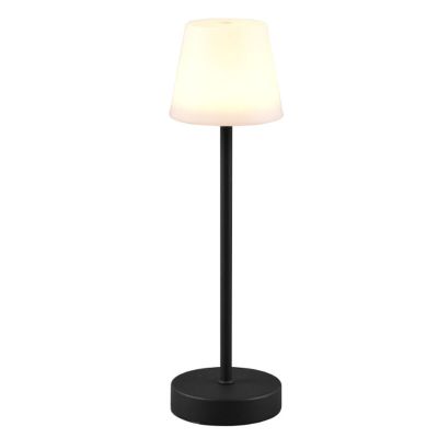 Černá nabíjecí stolní lampa plastová, Suman, 2W, LED nastavitelný od teplé po studenou bílou, IP44, s dotykovým stmívačem