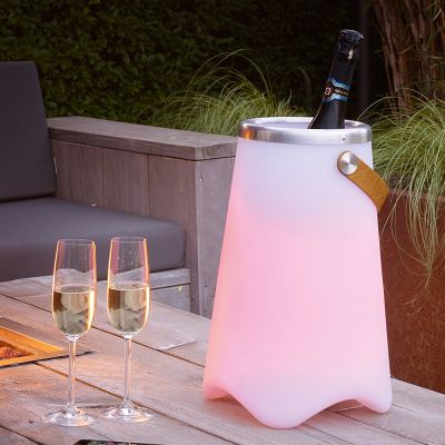 Bílá venkovní stolní lampa moderní, Sedex, 2W, LED RGBW, IP44, s dálkovým ovládáním