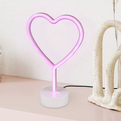 Růžová stolní lampa do dětského pokoje plastová, Sorian, 1W, LED 3000 K