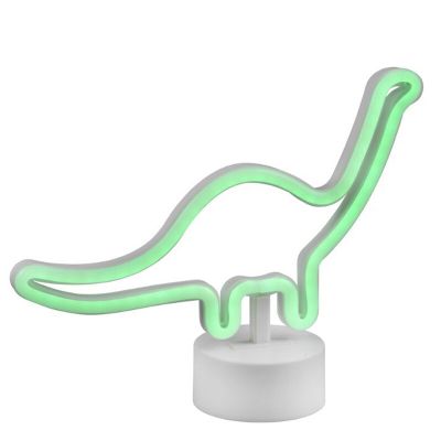 Bílá stolní lampa do dětského pokoje plastová, Dino, 2W, LED 3000 K, s vypínačem