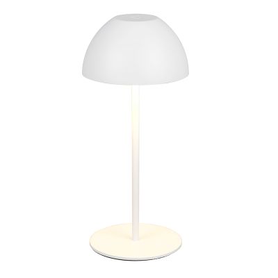 Bílá nabíjecí stolní lampa plastová, Mikhail, 2W, LED 3000 K, IP44, s dotykovým stmívačem