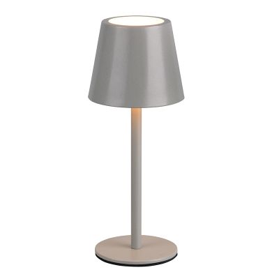 Šedá nabíjecí stolní lampa kovová, Priya, 1,6W, LED nastavitelný od teplé po studenou bílou, s 3stupňovým stmíváním