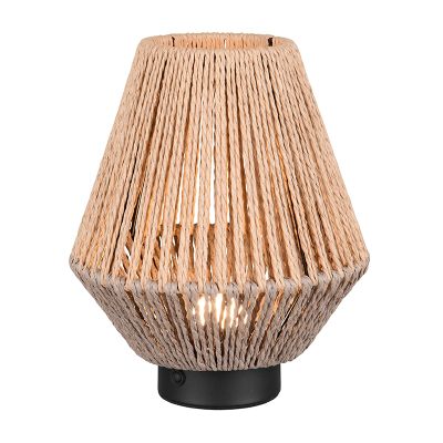 Papírová nabíjecí stolní lampa hnědá, Isaura, 1,5W, LED 3000 K, s 3stupňovým stmíváním