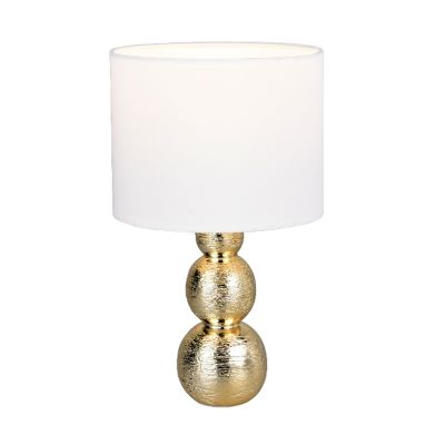 Keramická stolní lampa zlatá, Leonhard, s vypínačem