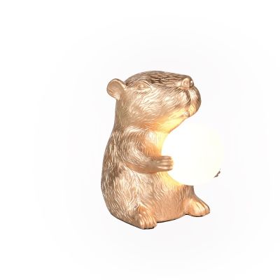 Zlatá stolní lampa moderní, Reduan, s vypínačem