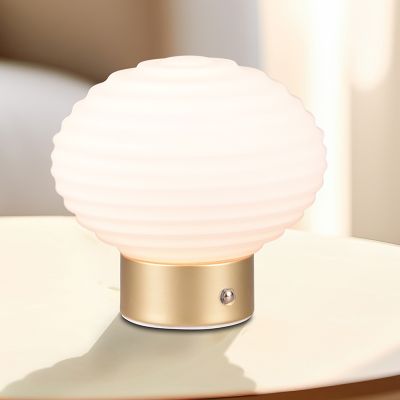 Mosazná nabíjecí stolní lampa retro, Walid, 2W, LED 3000 K, s dotykovým stmívačem