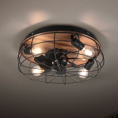 Černý stropní ventilátor moderní, Roberto, s dálkovým ovládáním