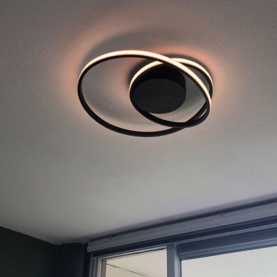 Černé stropní světlo moderní, Sassandra, 22W, LED 3000 K, s 3stupňovým stmíváním