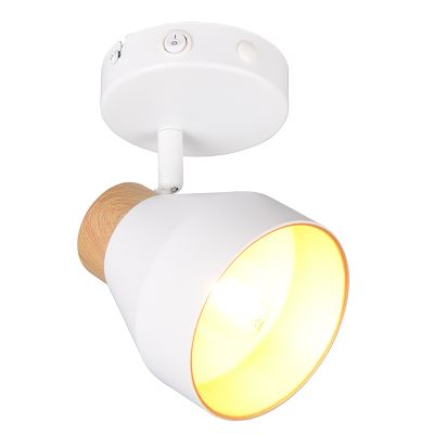 Bílé nástěnné bodové světlo moderní, Riette, s vypínačem