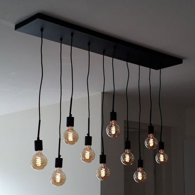 Industriální závěsné světlo černé, Bolb