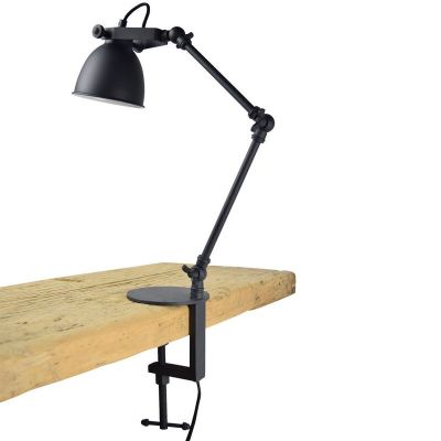 Industriální lampa s klipem černá, Morani, s vypínačem