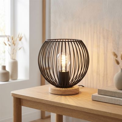 Industriální stolní lampa černá, Wiro, s vypínačem