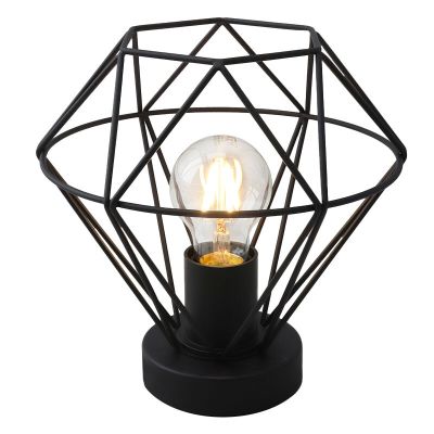 Industriální stolní lampa černá, Jochem, s vypínačem
