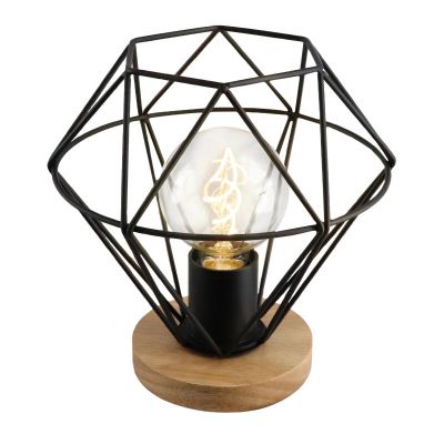 Industriální stolní lampa černá, Jochem, s vypínačem